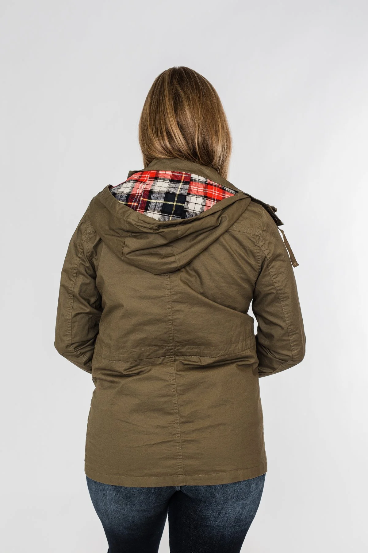 Flannel Lined Hood Utility Jacket- Olive - Image 14