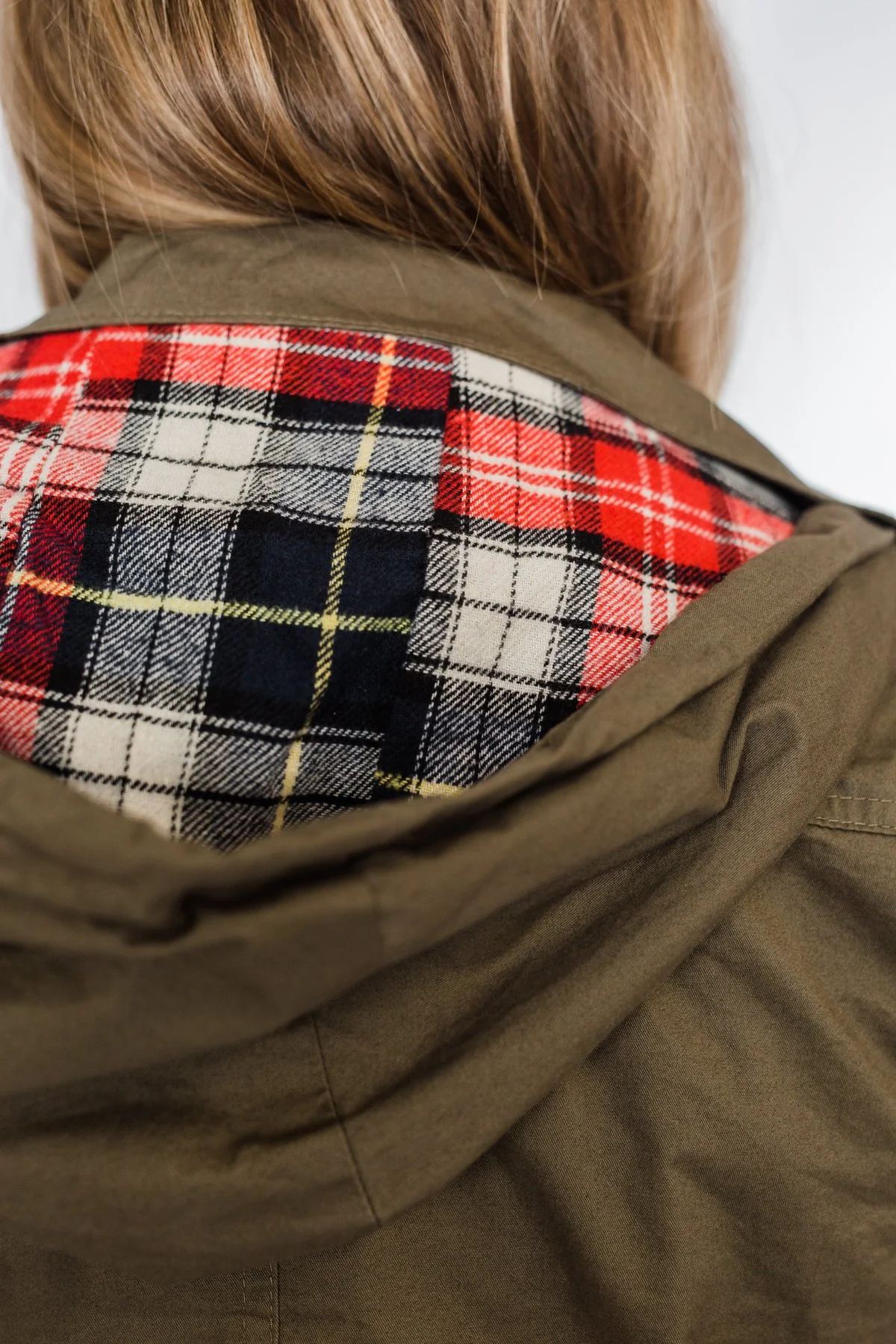 Flannel Lined Hood Utility Jacket- Olive - Image 2