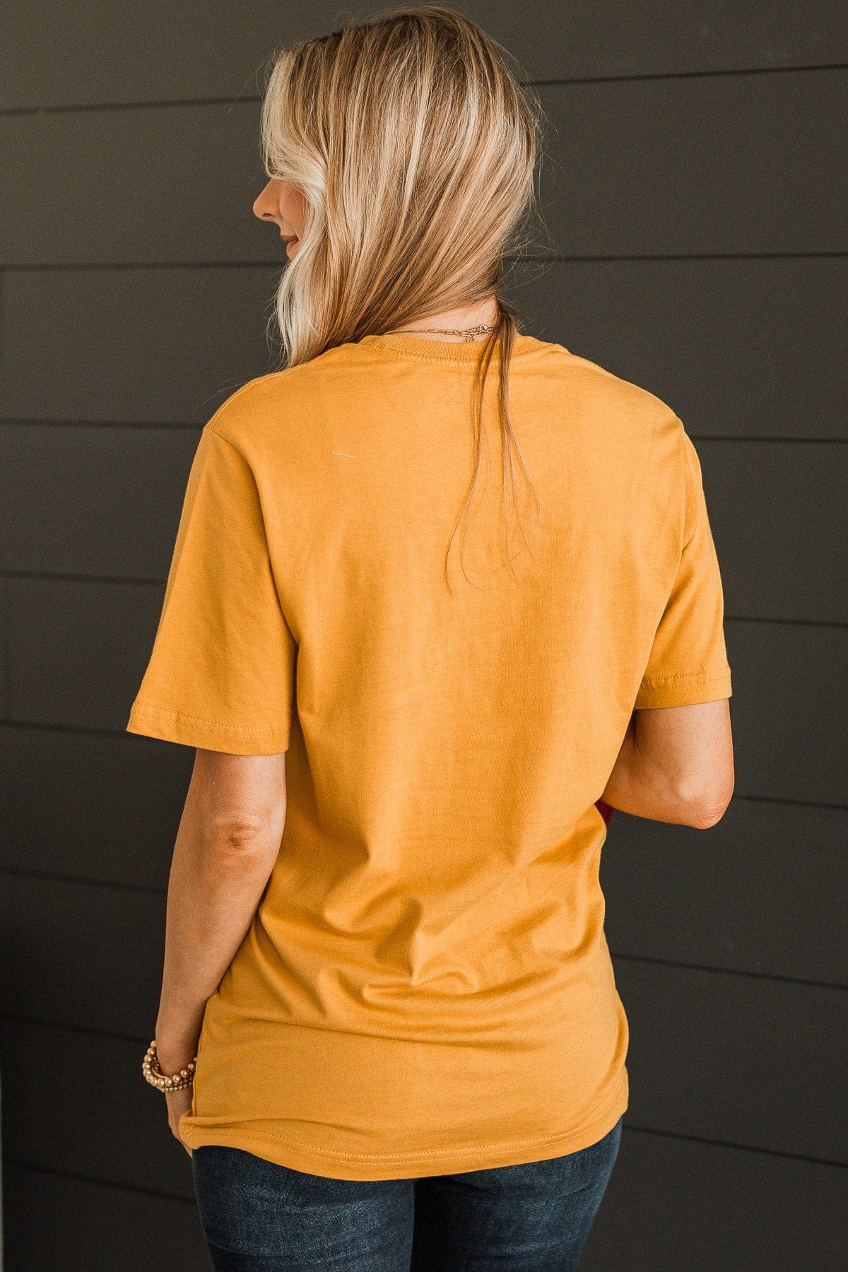 "Flannels & Fireside" Graphic Tee- Mustard - Image 9