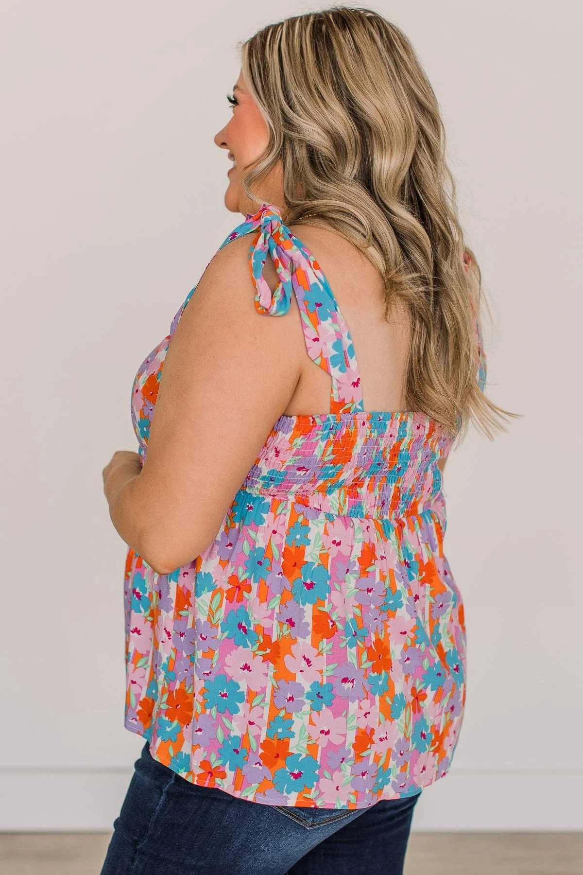 Flatter The Heart Floral Tank Top- Multi-Color - Image 6