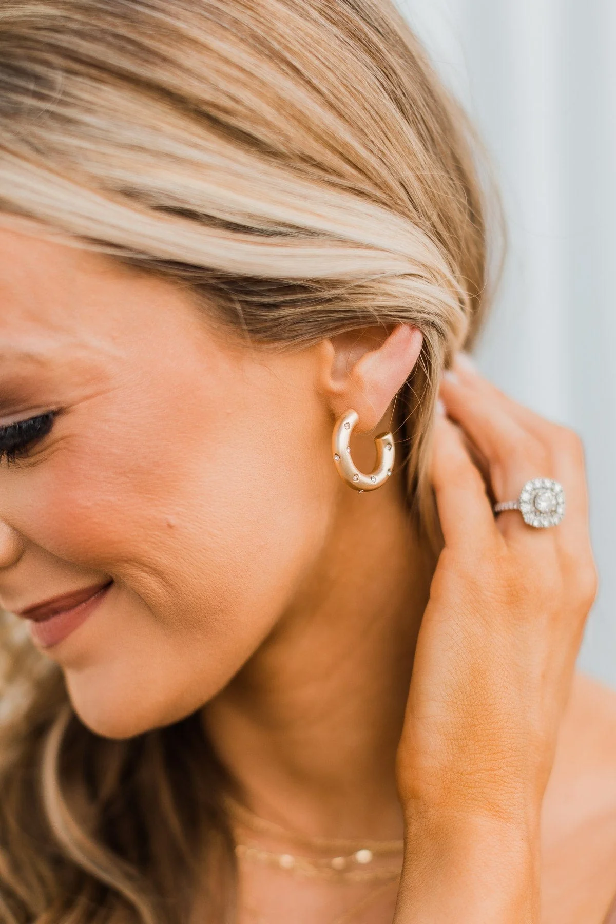 Flaunt It C-Hoop Earrings- Gold - Image 2
