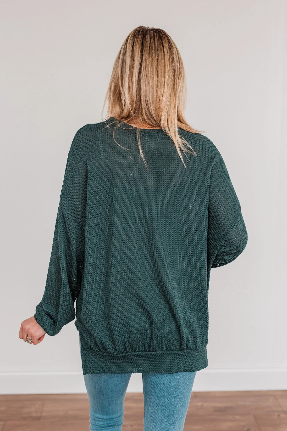Fleeting Glances Knit Long Sleeve Top- Dark Teal - Image 10