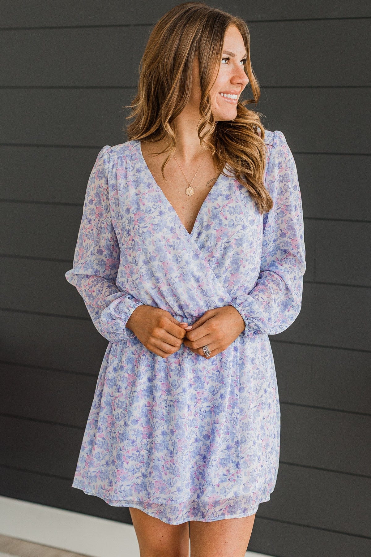 Flirting In Floral Dress- Lavender - Image 2