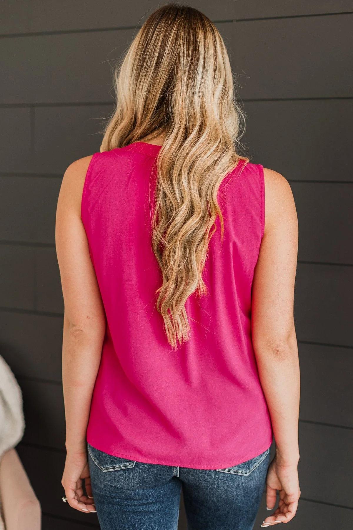 Flirting With Desire Sleeveless Top- Fuchsia - Image 6