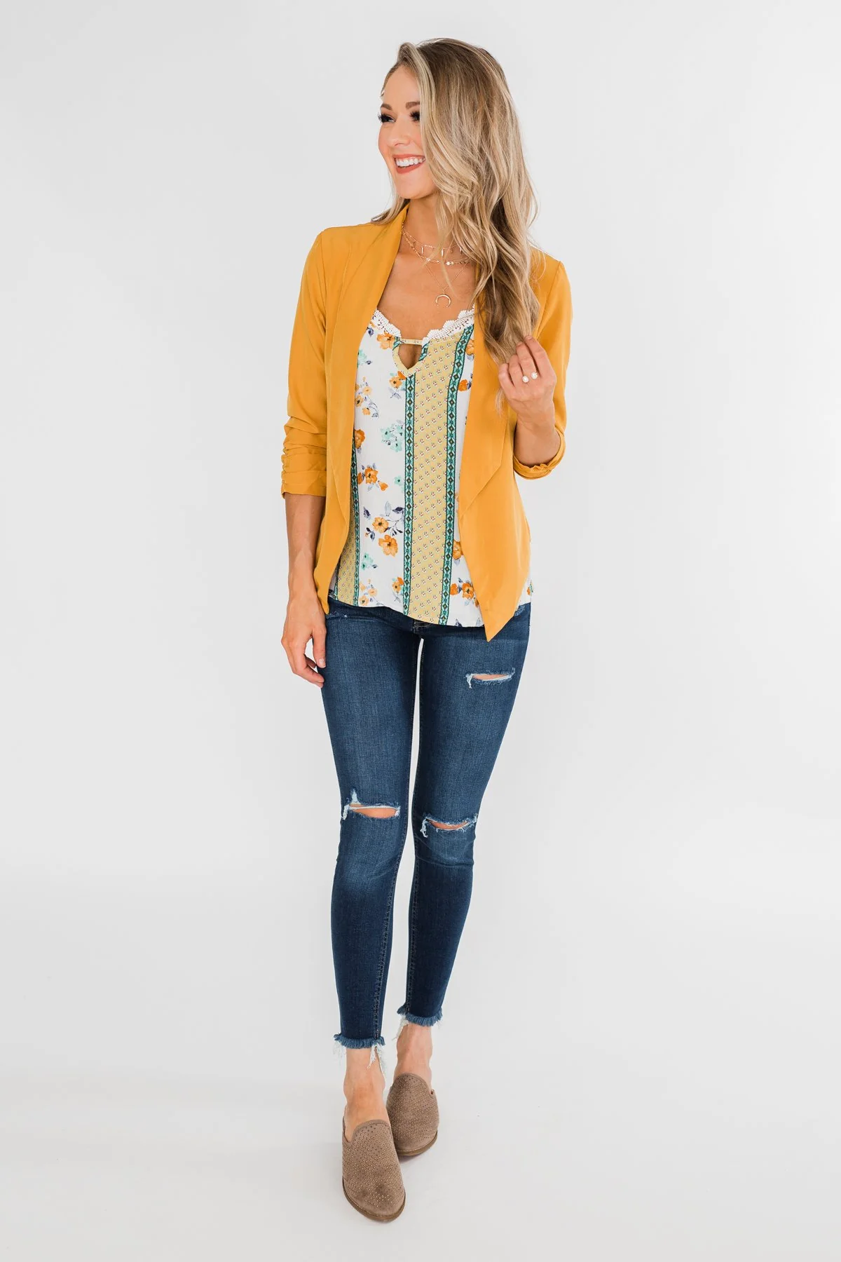 Flirty and Fun Keyhole Tank Top- Yellow - Image 5