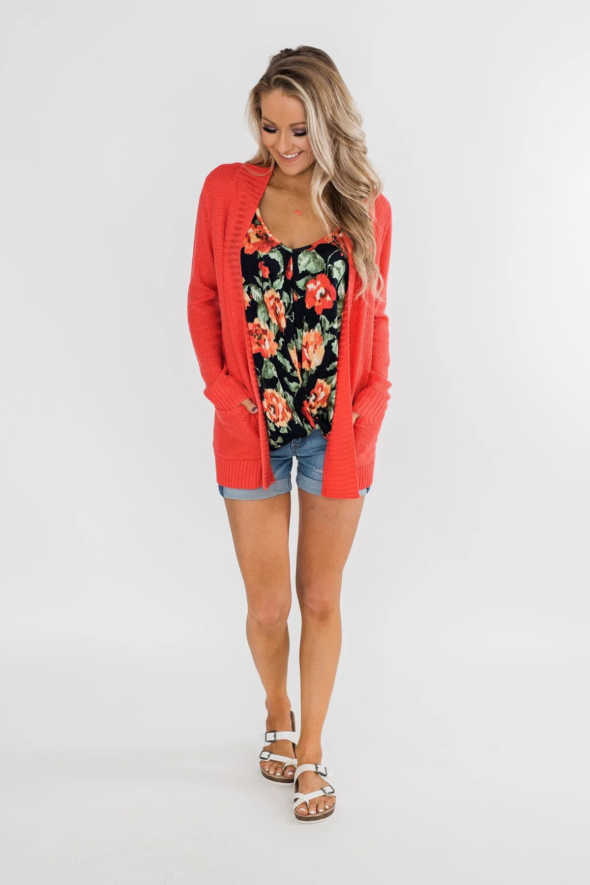 Flirty & Thriving Floral Tank Top- Navy - Image 3