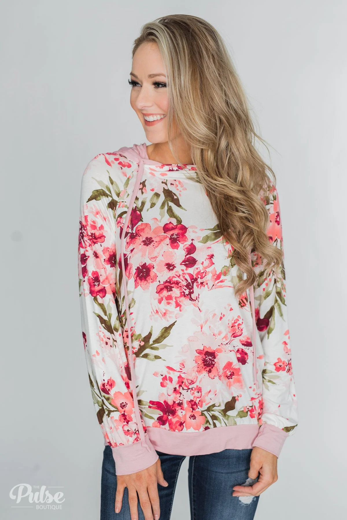 Floral Beauty Double Hood Top- Blush & Ivory - Image 6