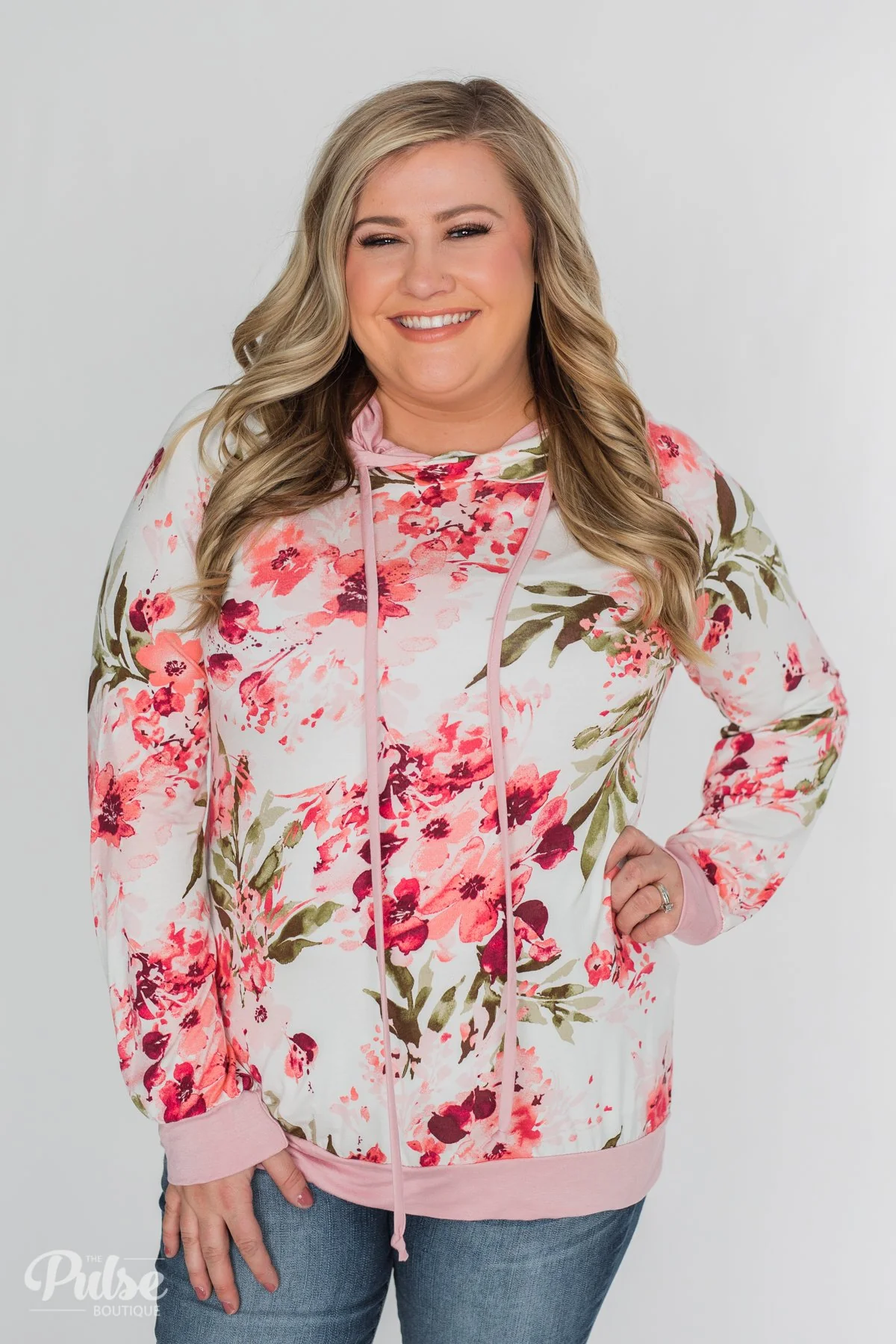 Floral Beauty Double Hood Top- Blush & Ivory - Image 8