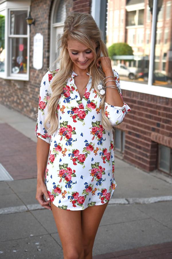 Floral Blouse ~ Ivory - Image 3