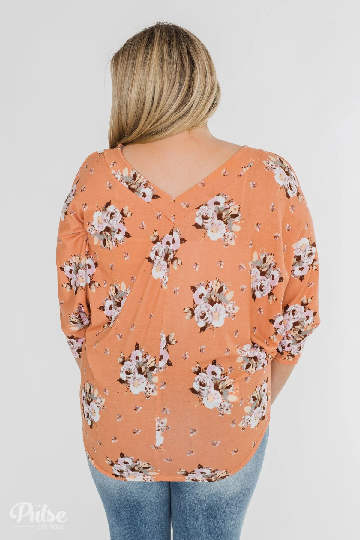 Floral Enchantment Dolman Top- Apricot - Image 15