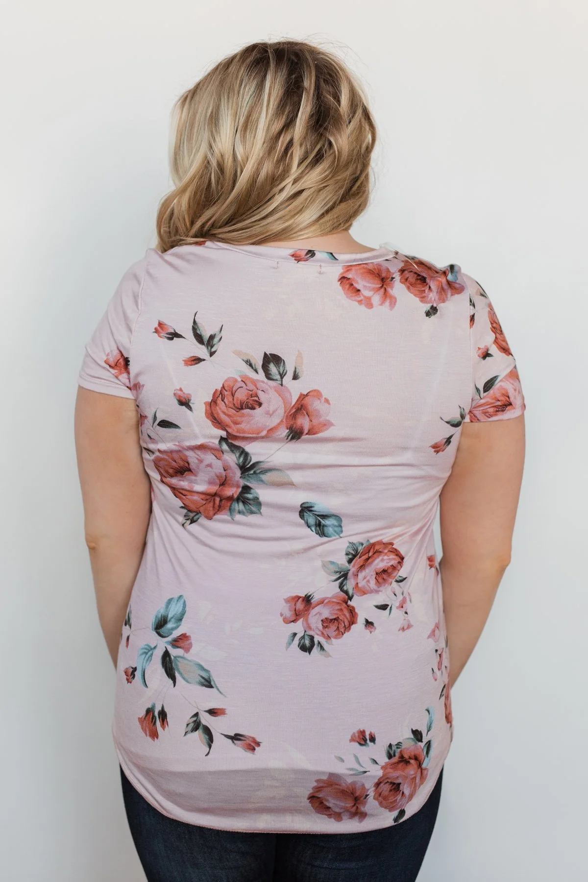 Floral Melody Short Sleeve Top - Blush - Image 12