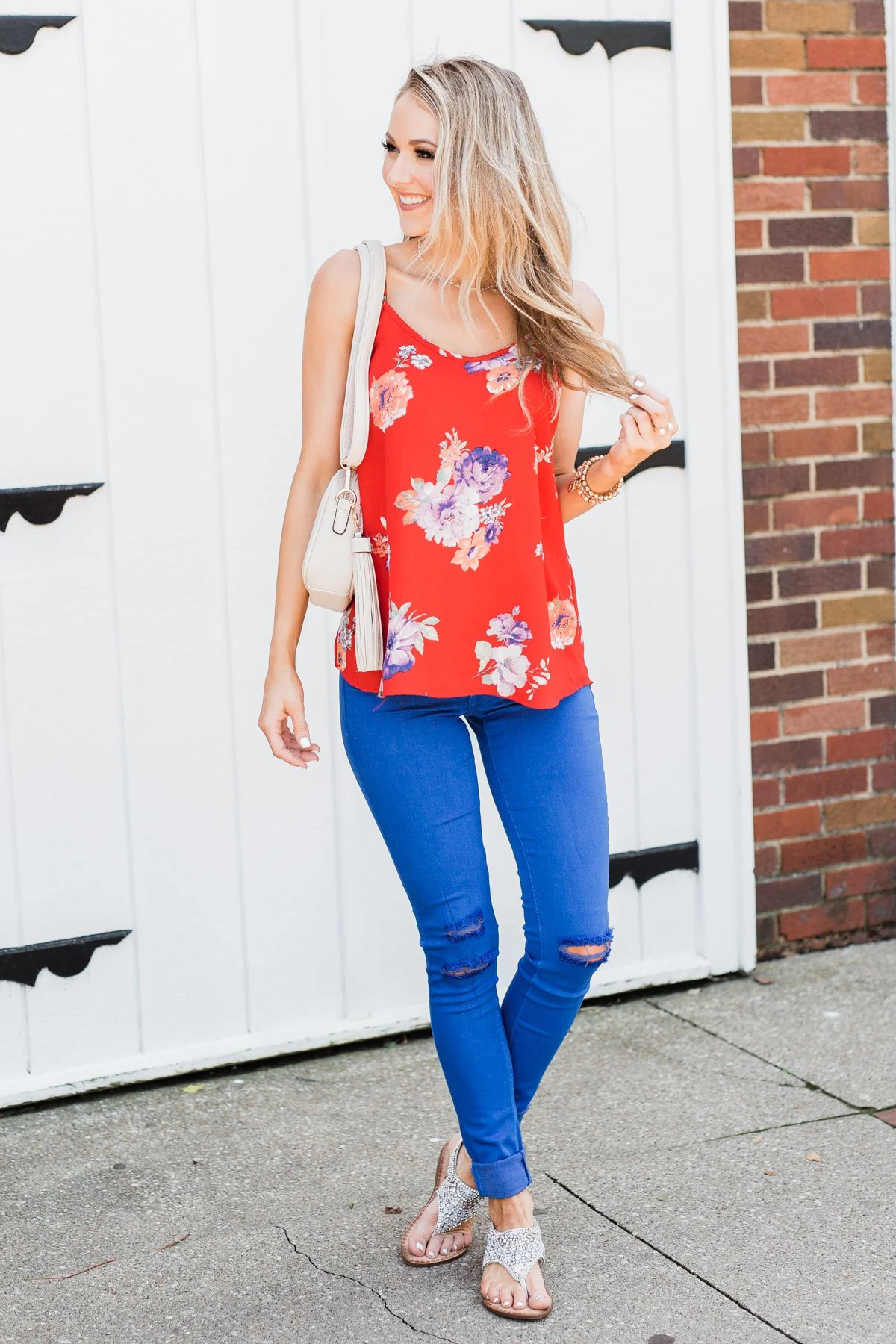 Floral Paradise Tank Top- Red - Image 12