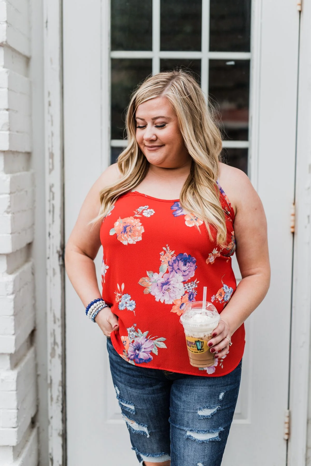 Floral Paradise Tank Top- Red - Image 16