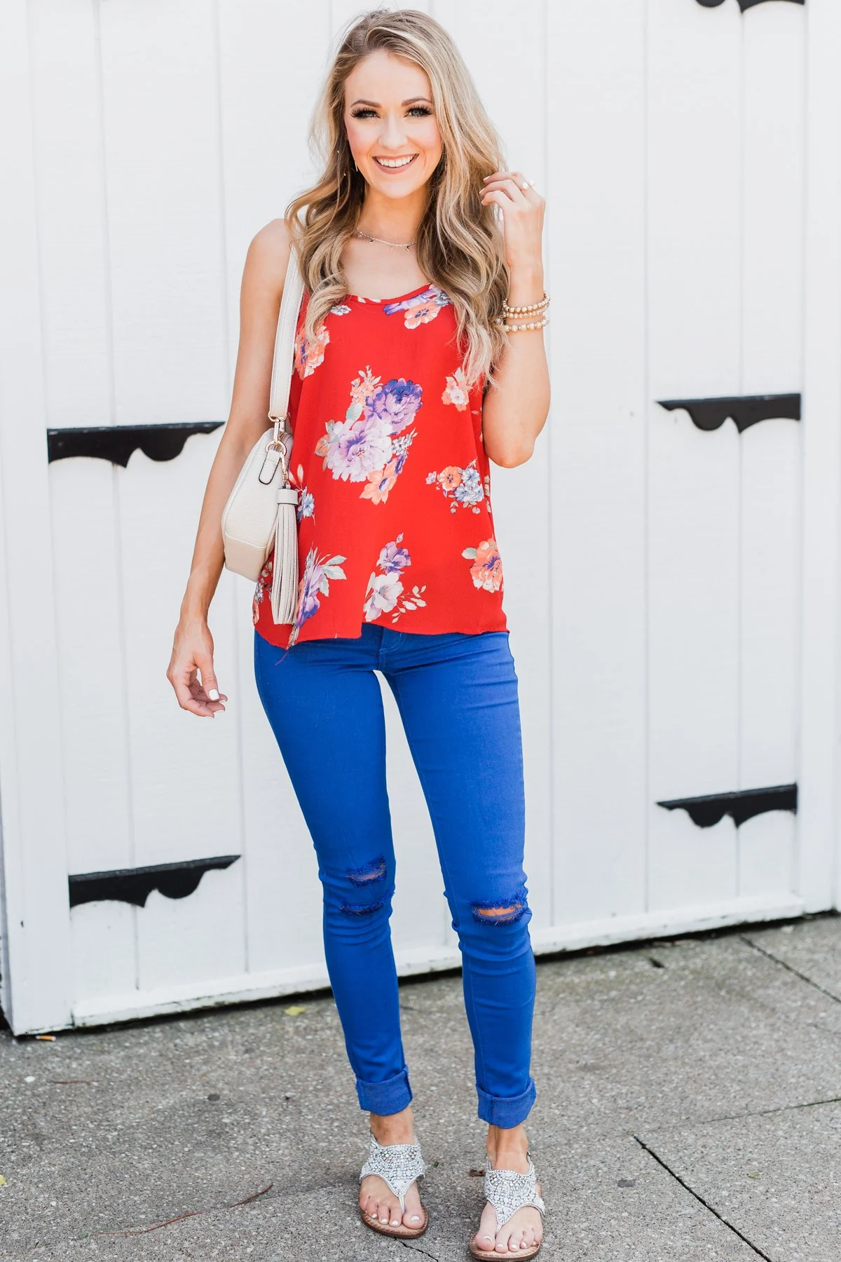 Floral Paradise Tank Top- Red - Image 5