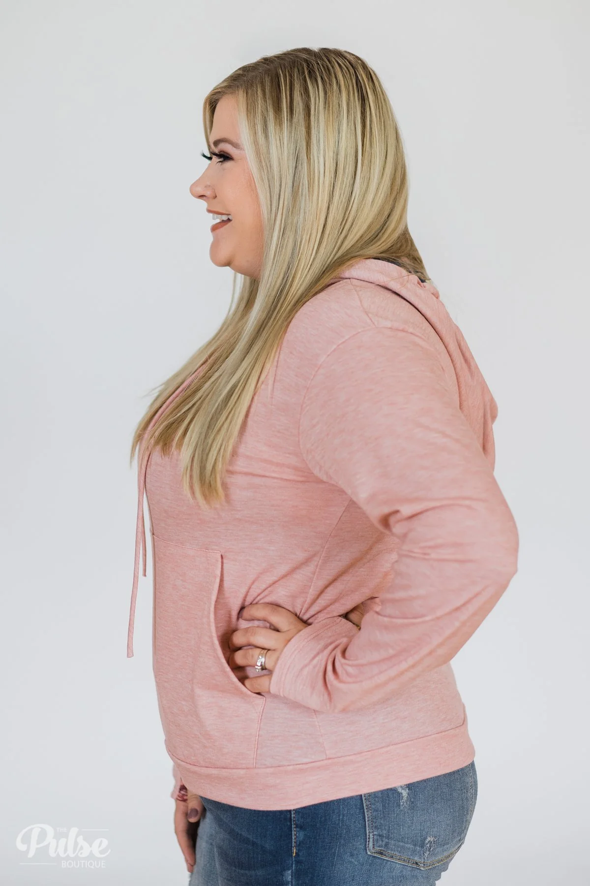 Floral Peek-A-Boo Hoodie- Pink - Image 10