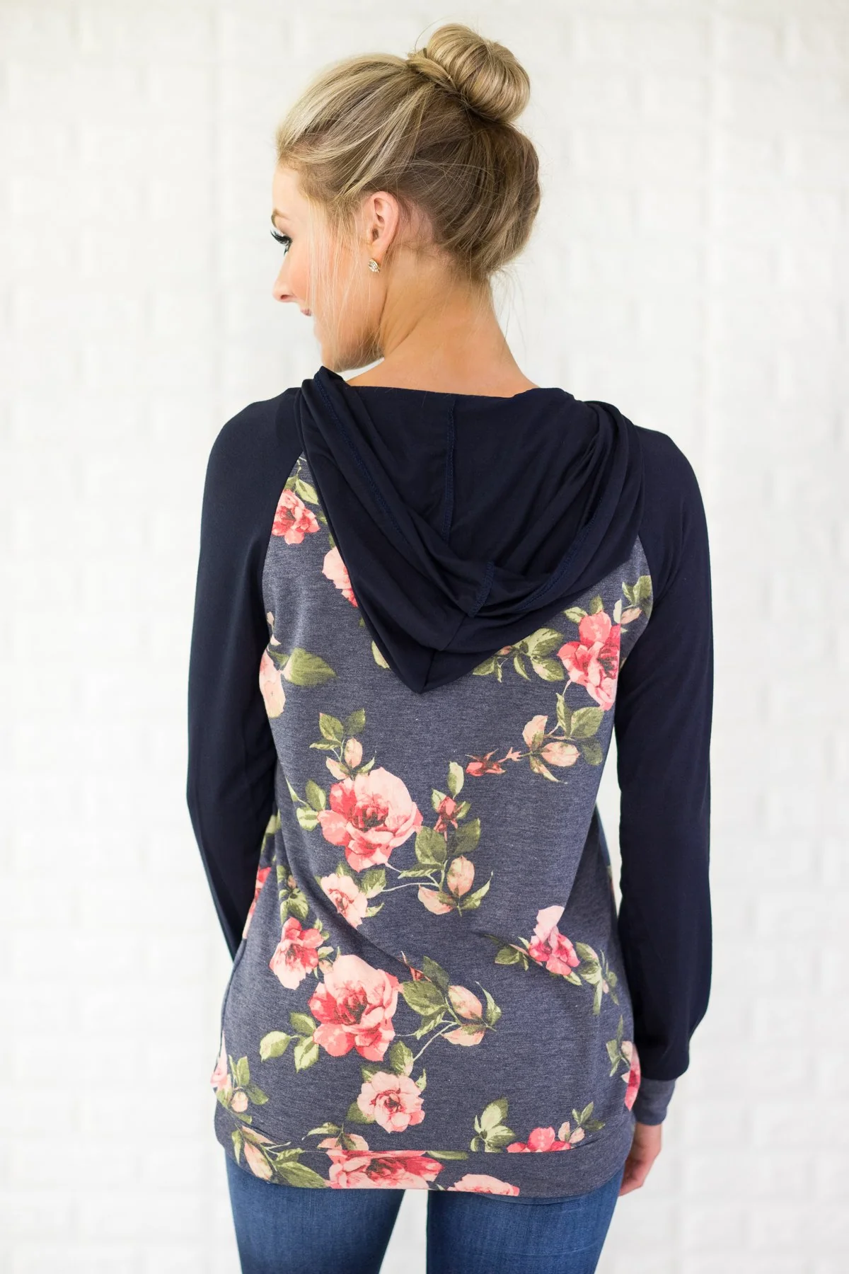 Floral Romance Hoodie ~ Navy - Image 4
