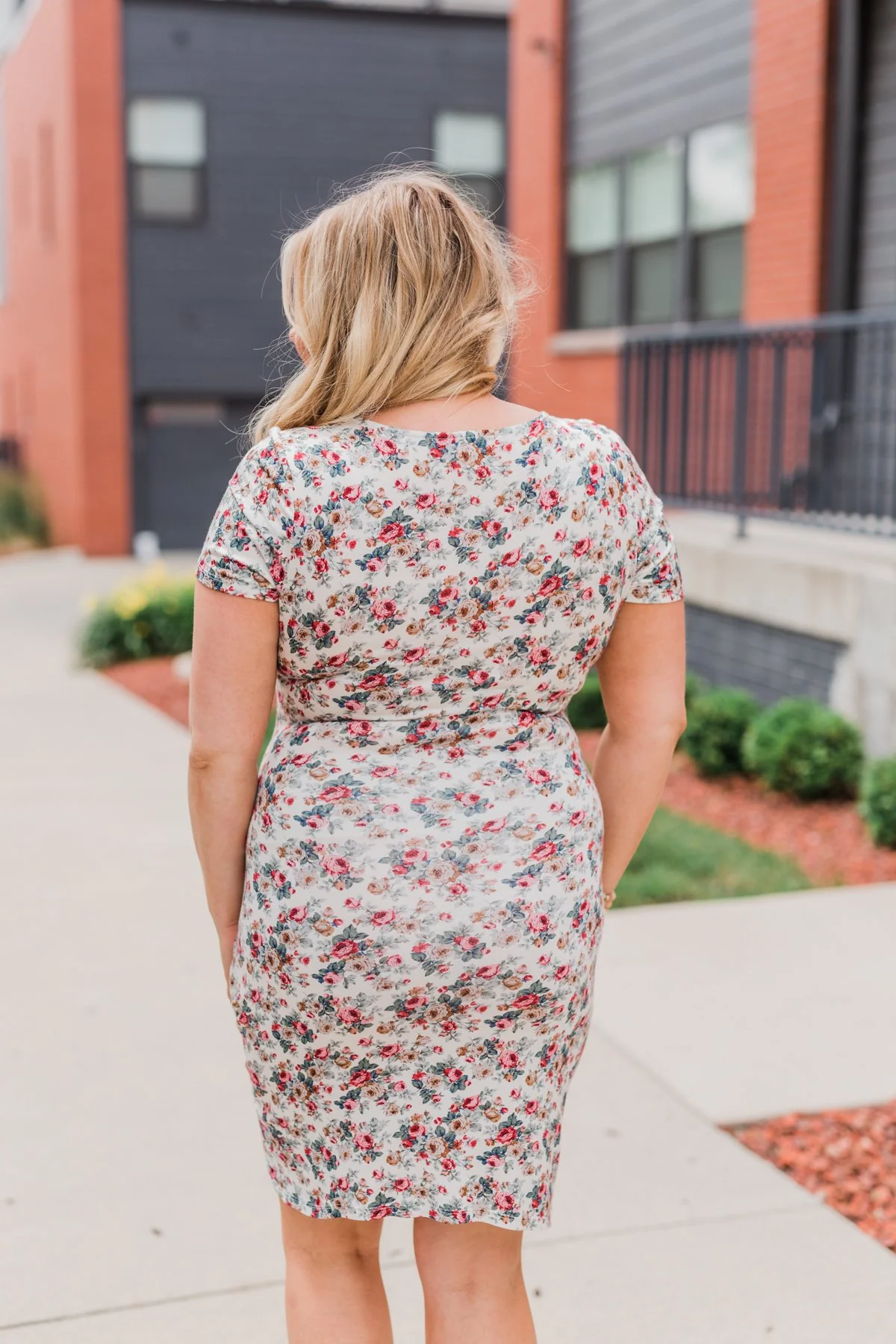 Floral Take Me Away Short Sleeve Dress- Off White - Image 12
