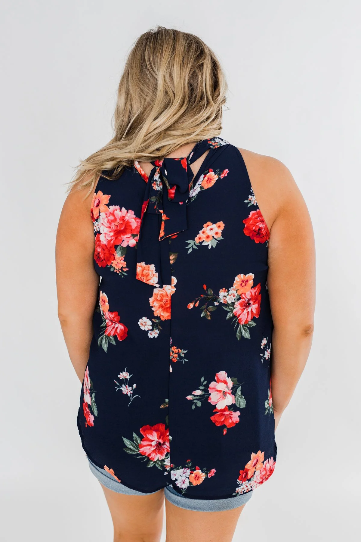 Flourish in Floral Halter Tank Top- Navy - Image 15