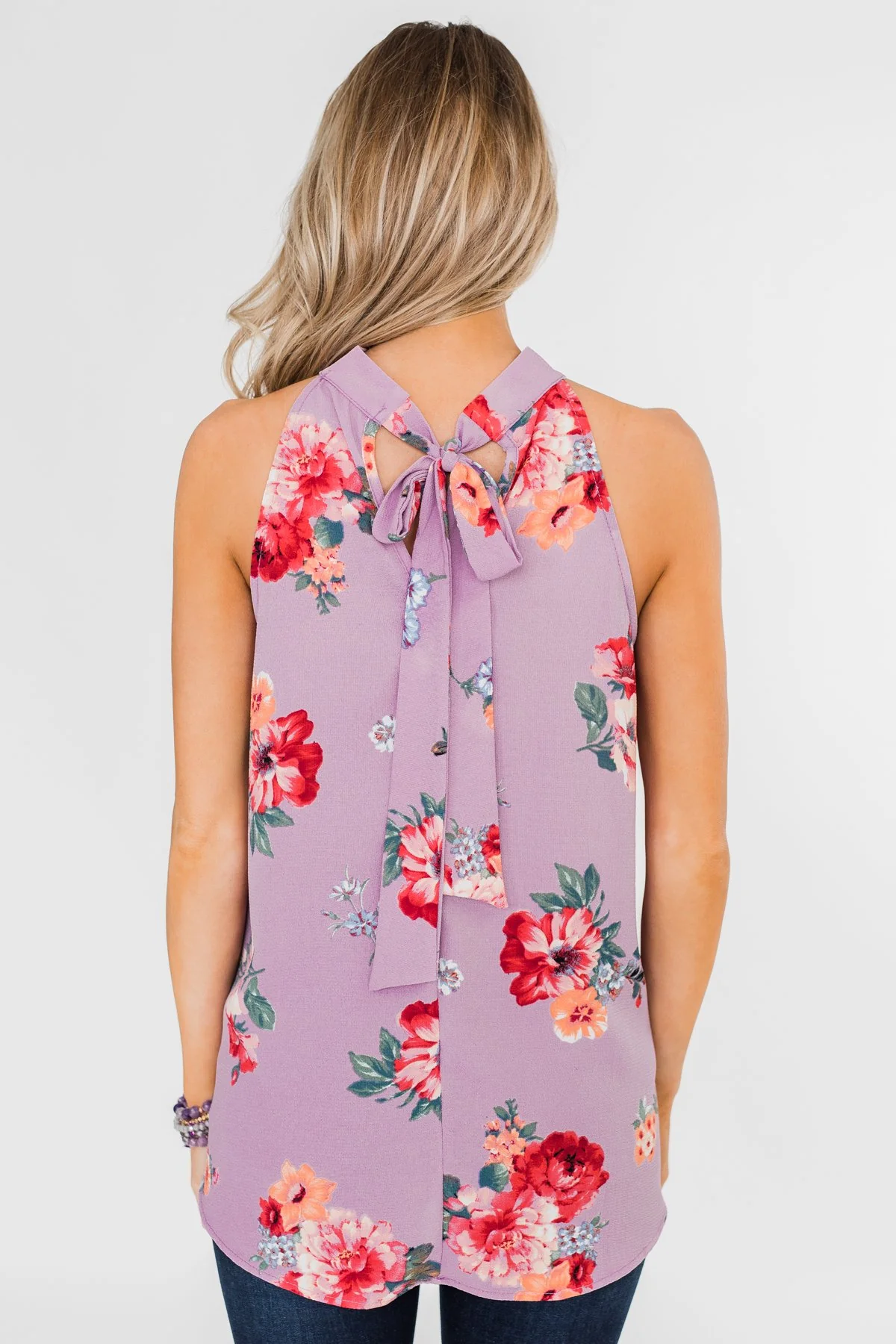 Flourish in Floral Halter Tank Top- Orchid - Image 13
