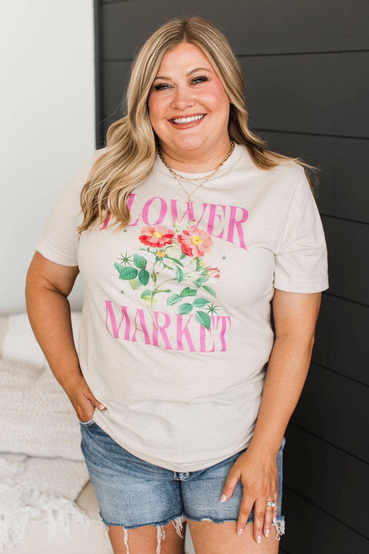 "Flower Market" Graphic Tee- Oatmeal