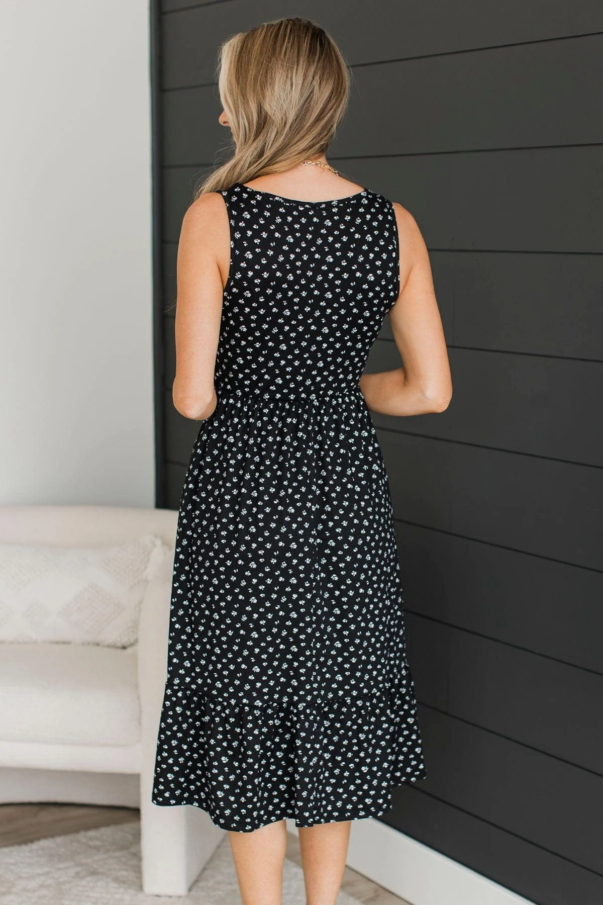 Focus On The Moment Floral Dress- Black - Image 7