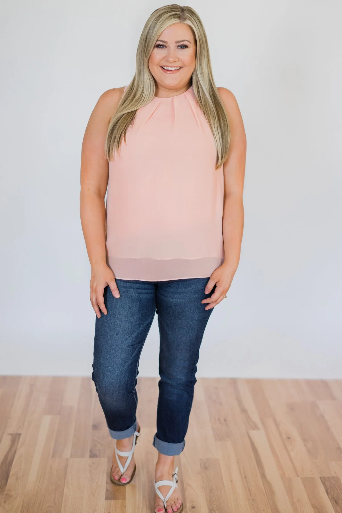 Follow Me Tank Top- Light Pink - Image 3