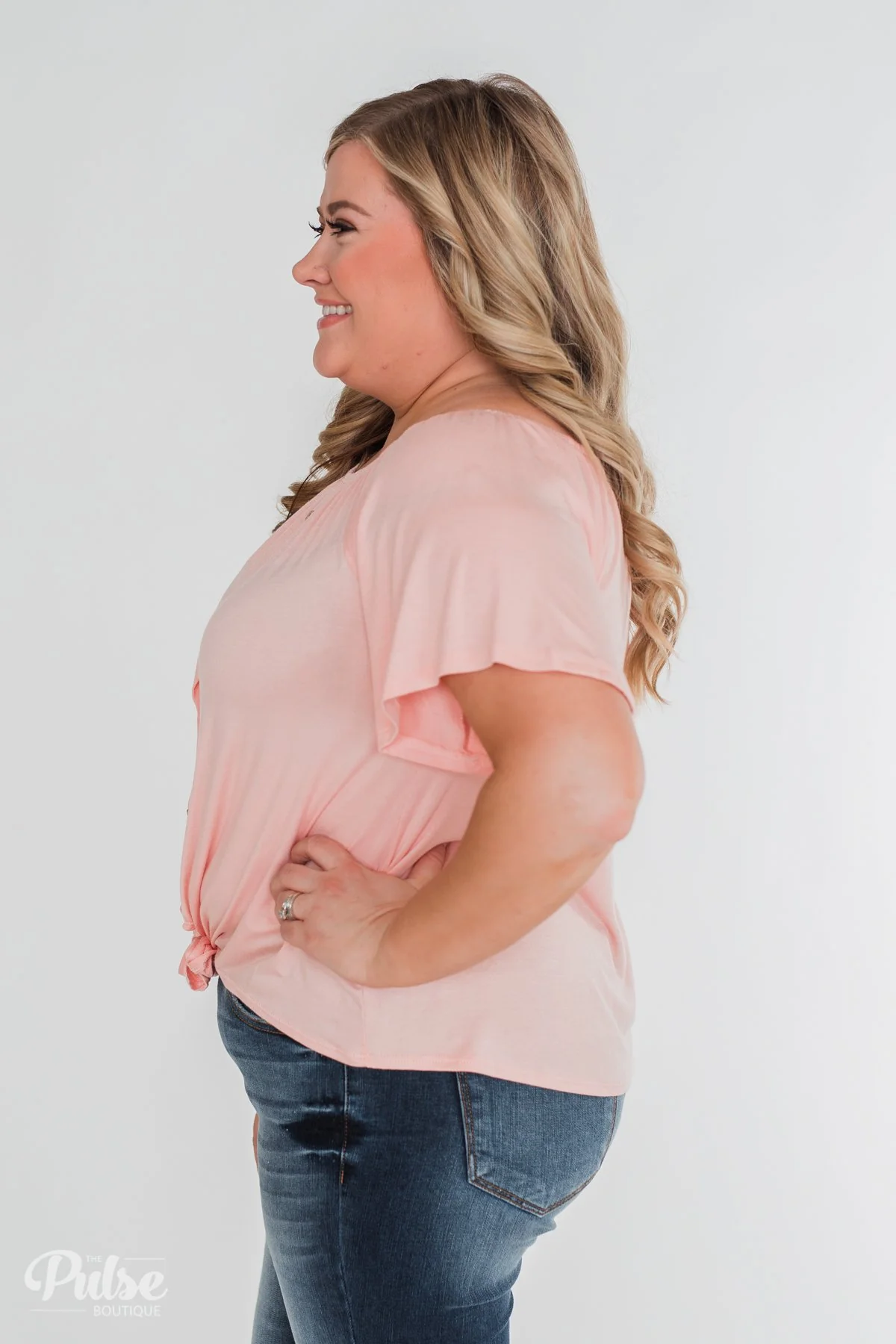 Follow Your Lead Off the Shoulder Top- Blush - Image 10