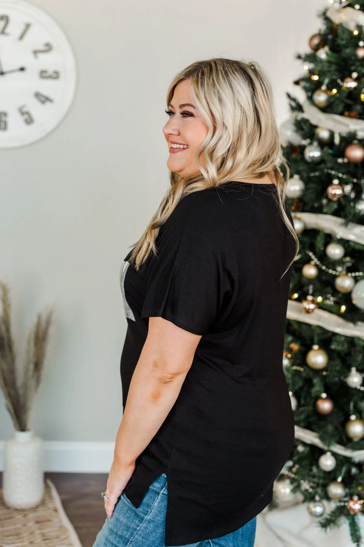 Following My Dreams Glam Pocket Top- Black & Silver - Image 9