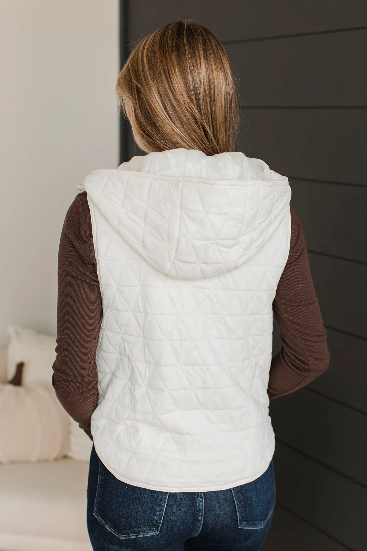 For The Moment Hooded Vest- Ivory - Image 7