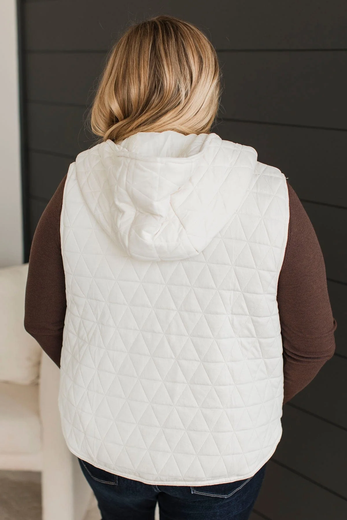 For The Moment Hooded Vest- Ivory - Image 8