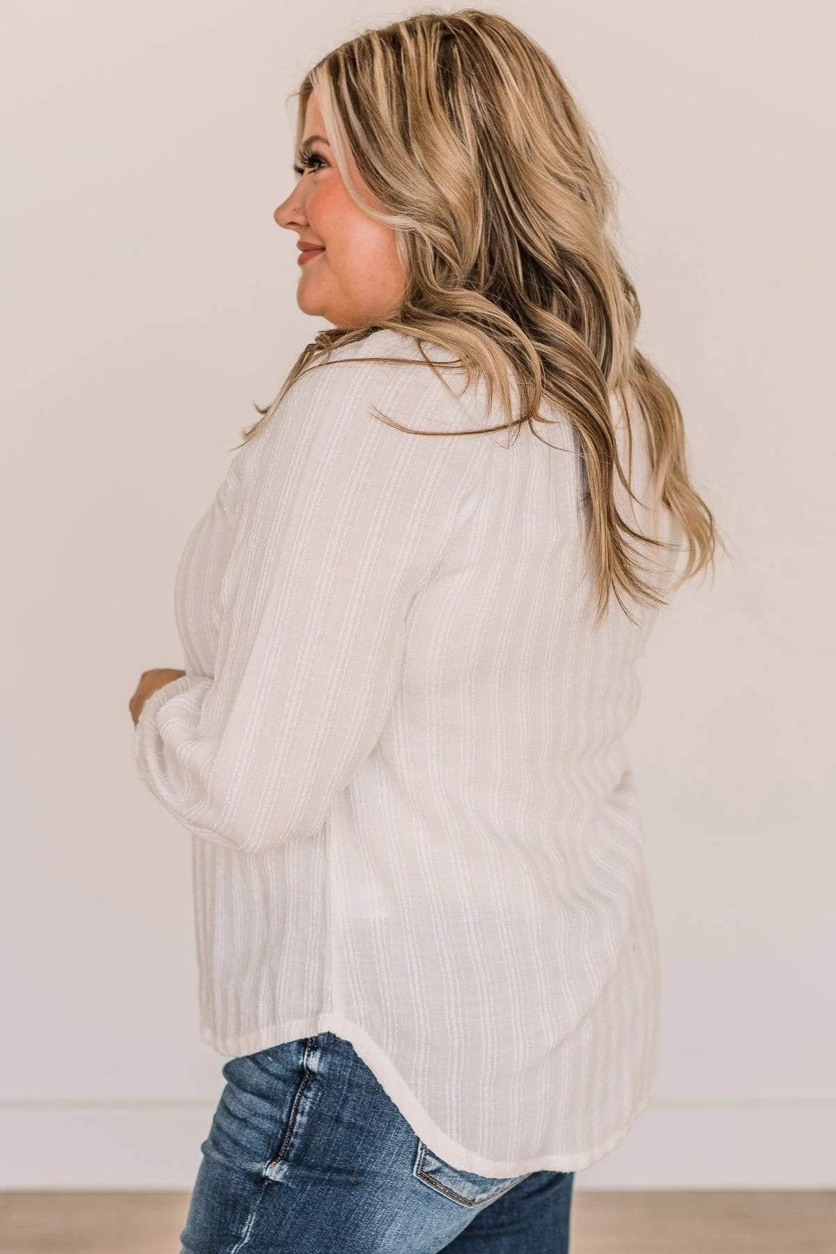 For The Record Striped Top- Ivory - Image 5
