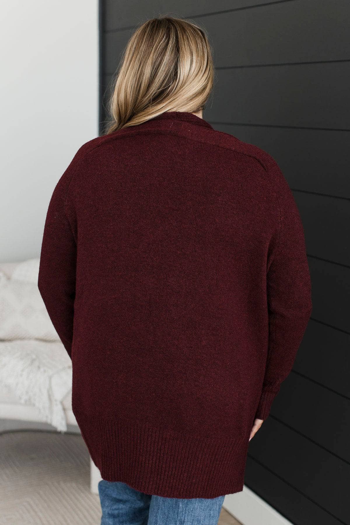 For Your Consideration Knit Cardigan- Burgundy - Image 7
