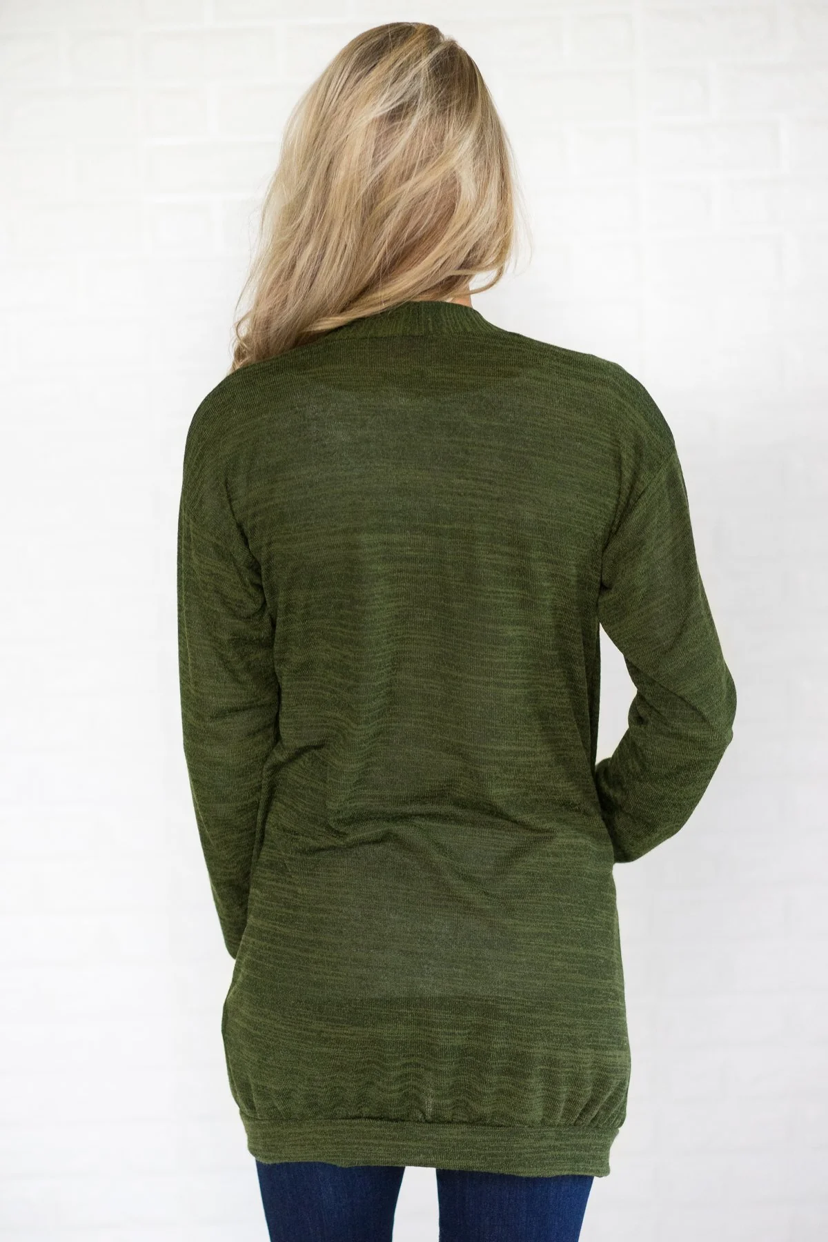 Forest Green Button Up Cardigan - Image 6