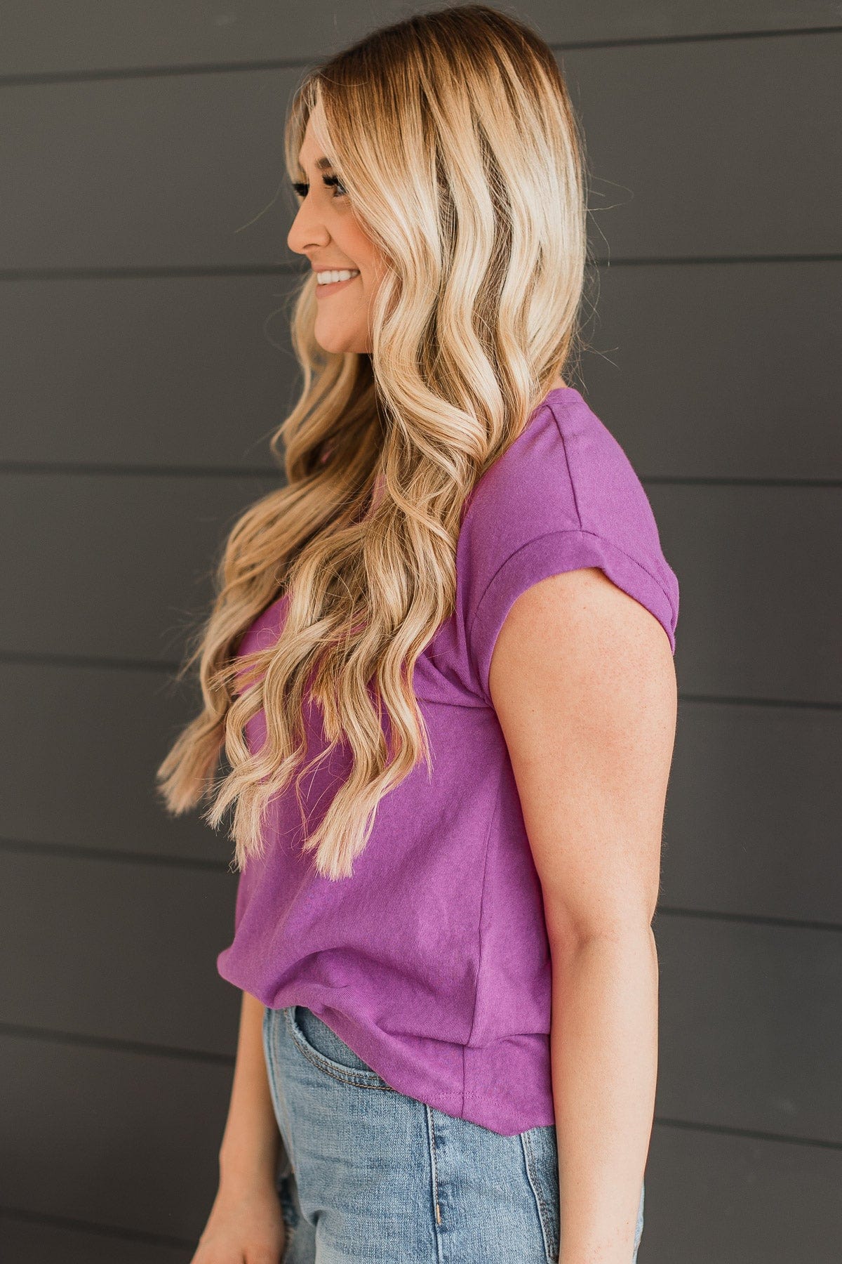 Forever Bliss Knit Top- Dark Orchid - Image 4