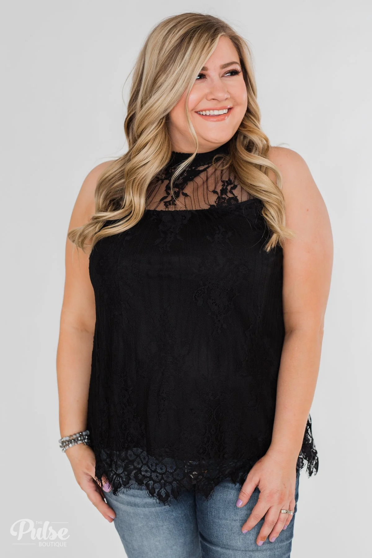 Forever By My Side Lace Tank Top- Black - Image 10