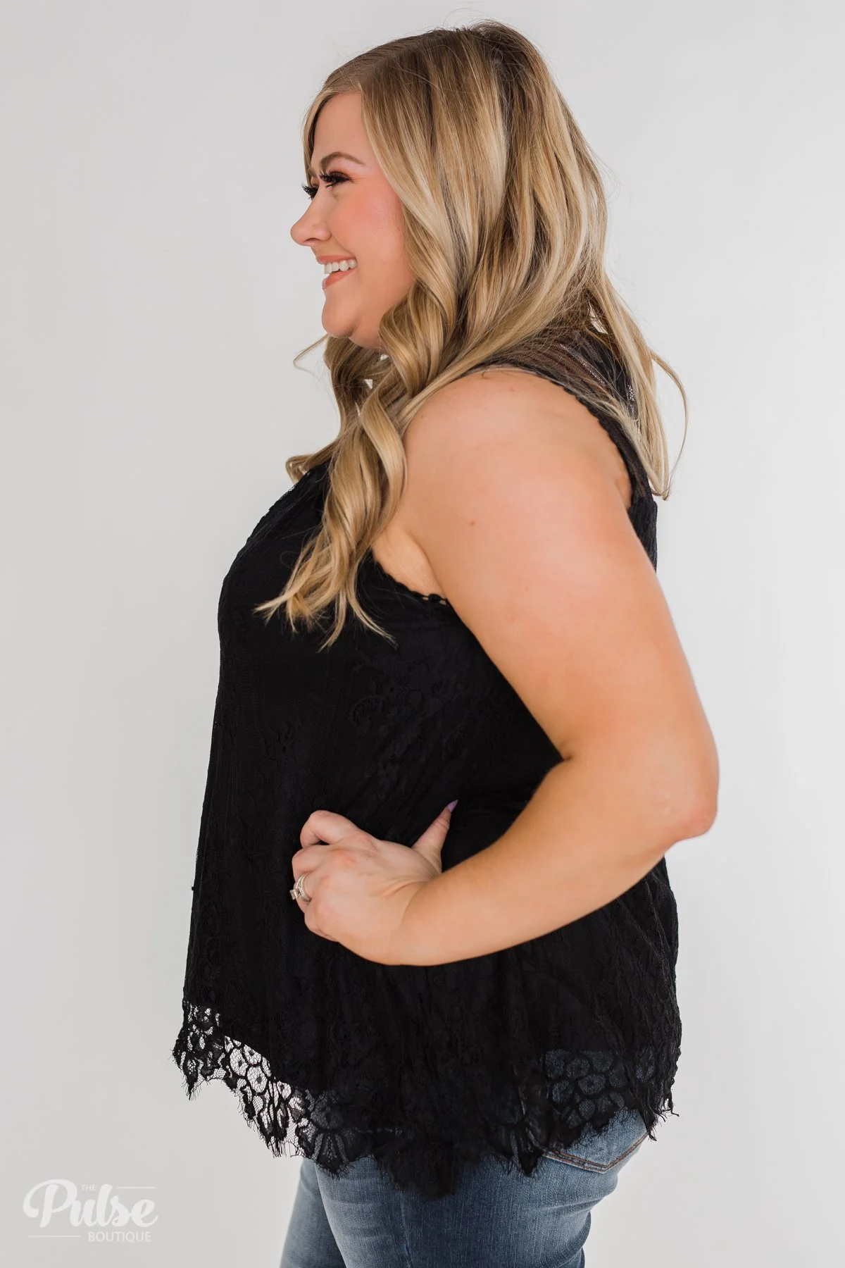 Forever By My Side Lace Tank Top- Black - Image 11