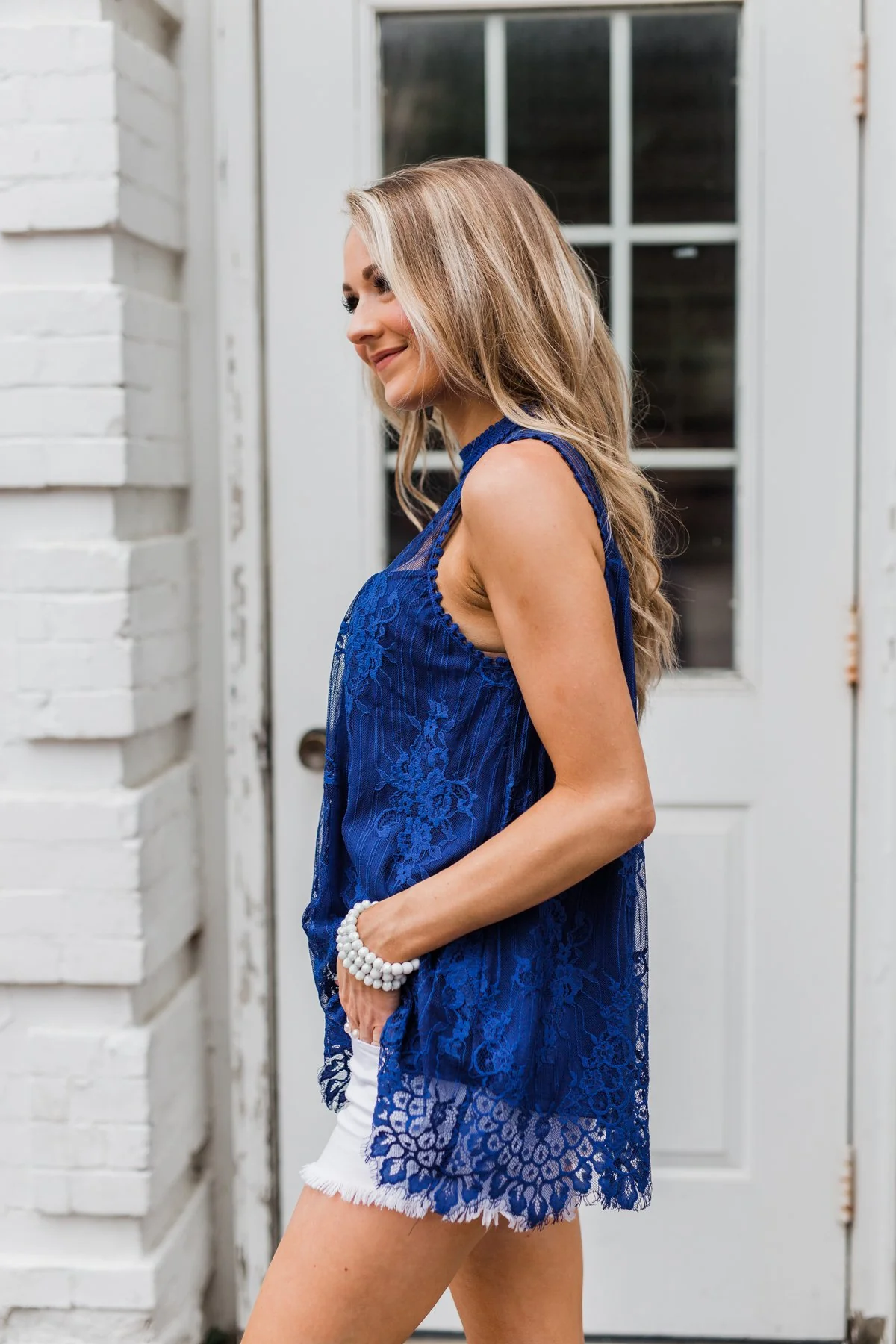 Forever By My Side Lace Tank Top- Royal Blue - Image 17