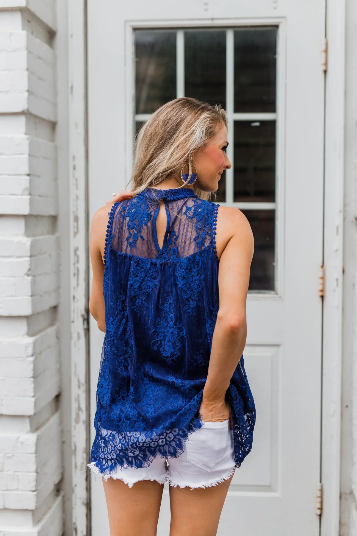 Forever By My Side Lace Tank Top- Royal Blue - Image 22
