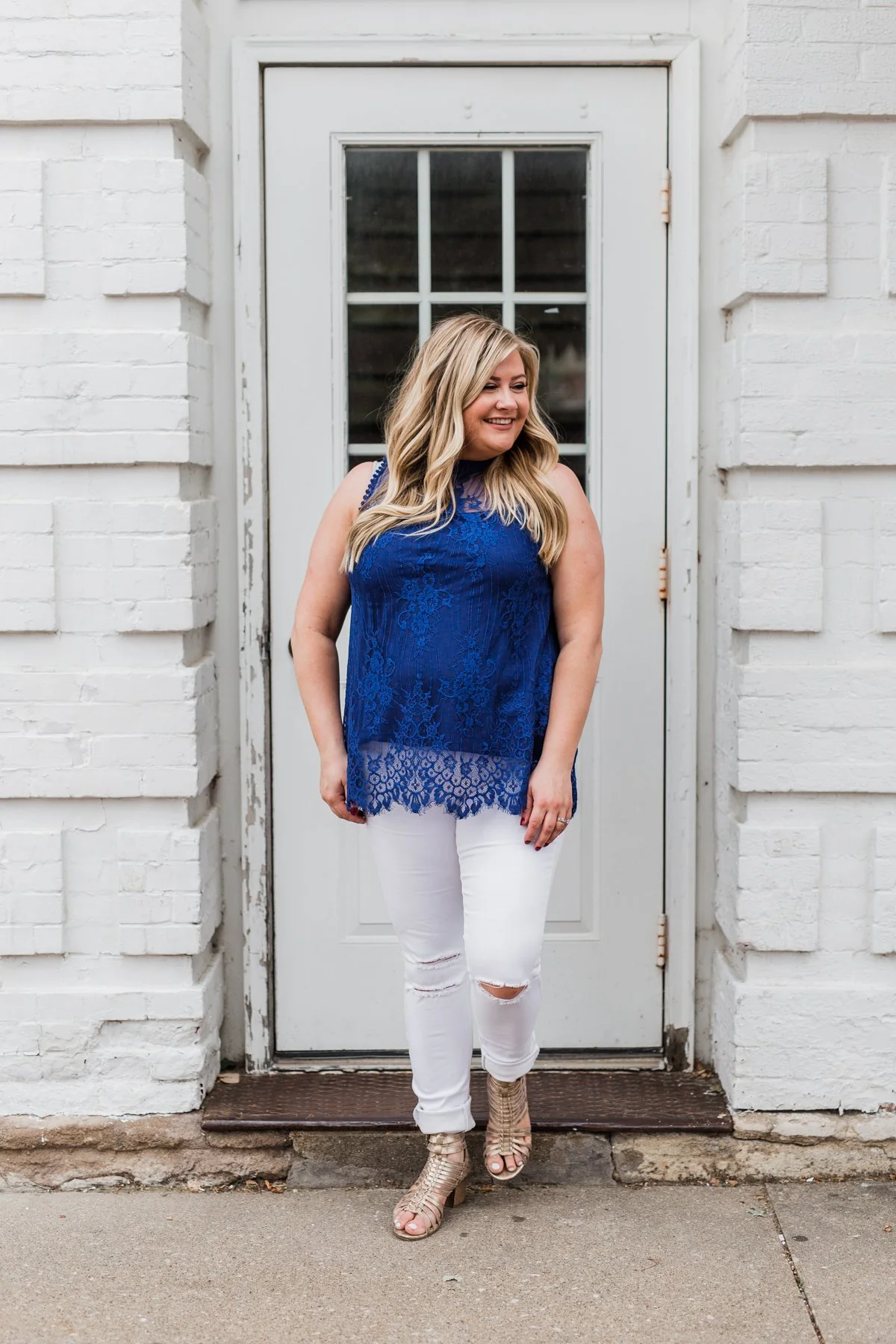 Forever By My Side Lace Tank Top- Royal Blue - Image 7