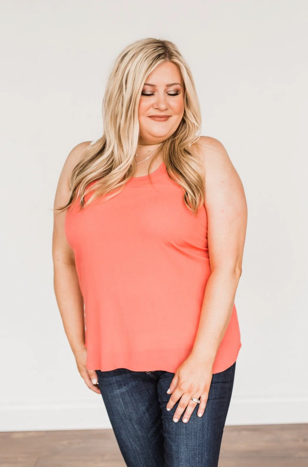 Forever Cherished Lace Tank Top- Coral - Image 11
