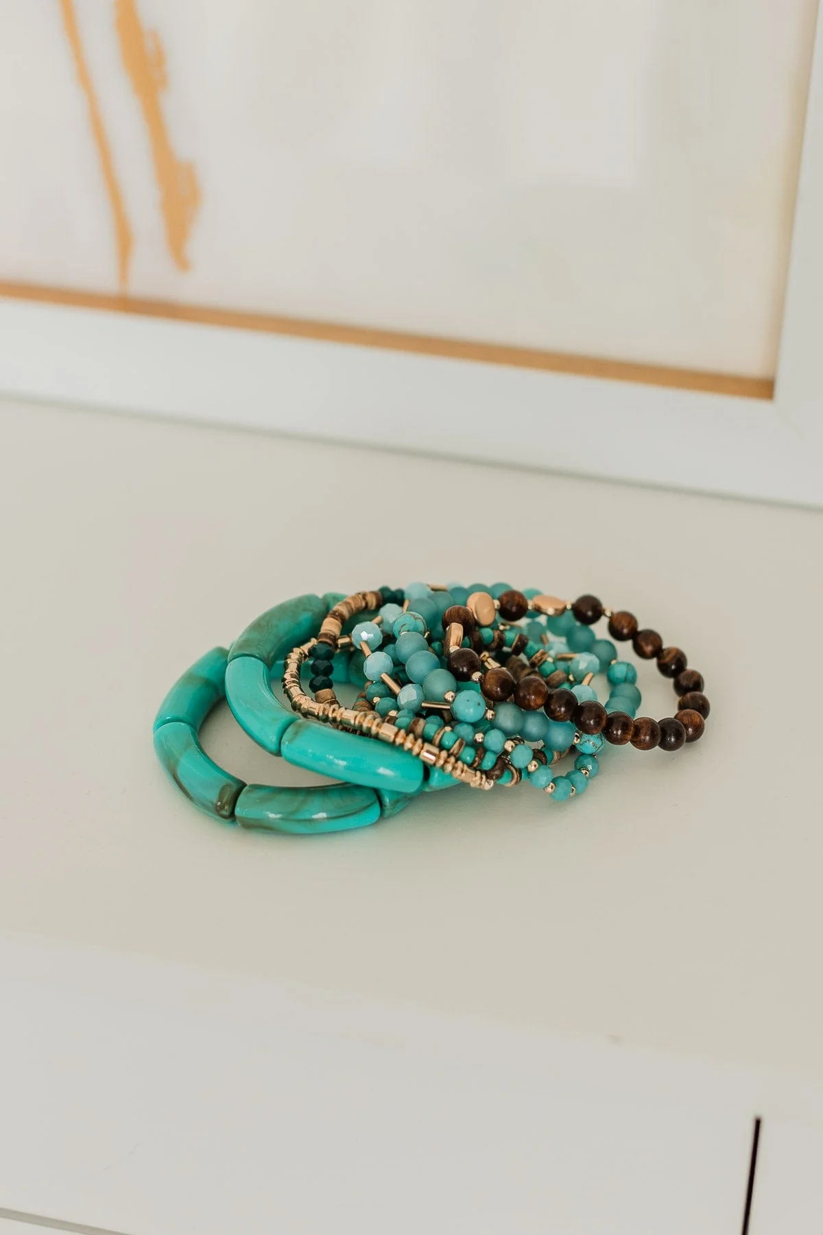 Forever Classy Bracelet Set- Turquoise - Image 2