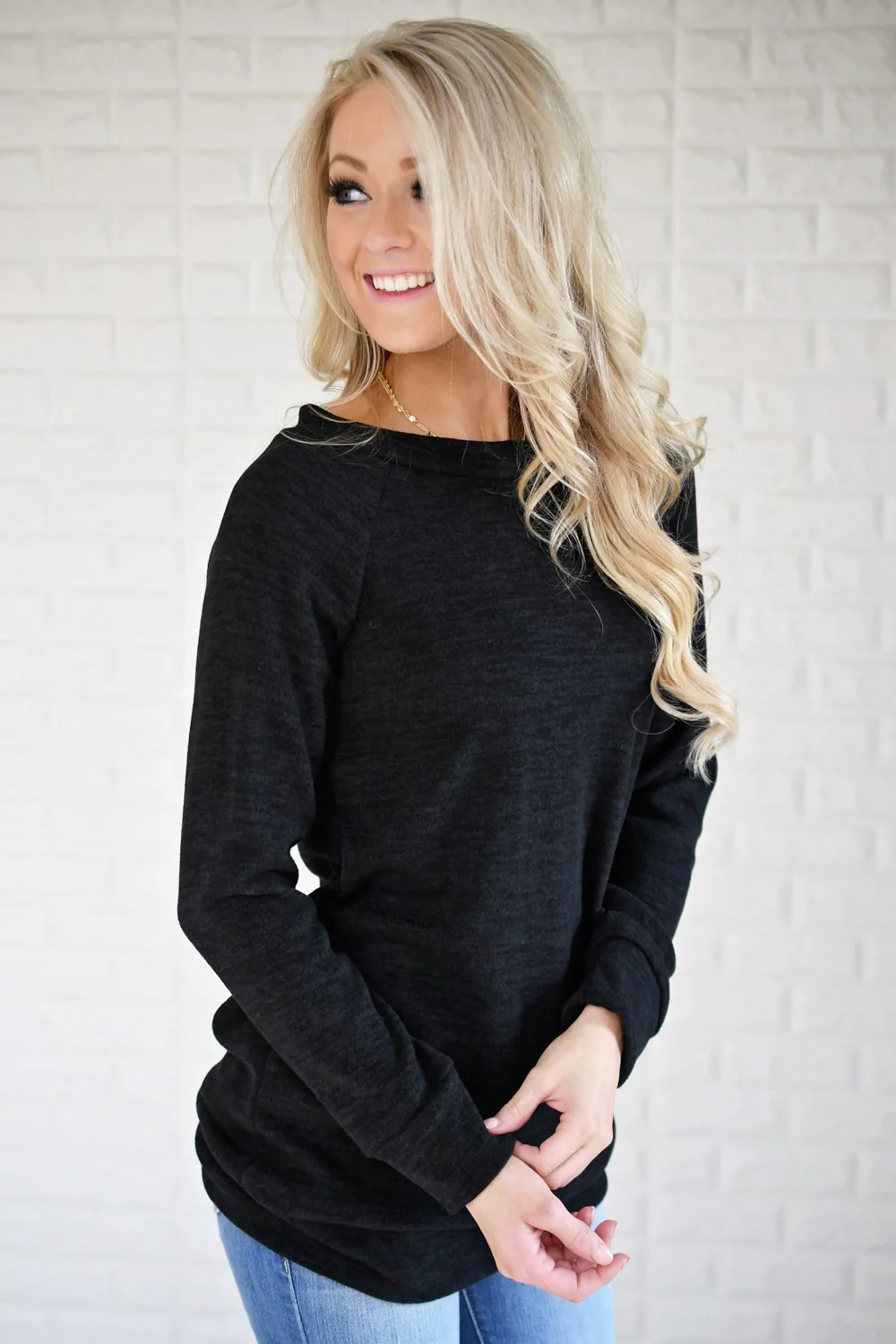 Forever Cozy Tunic Top ~ Black - Image 3