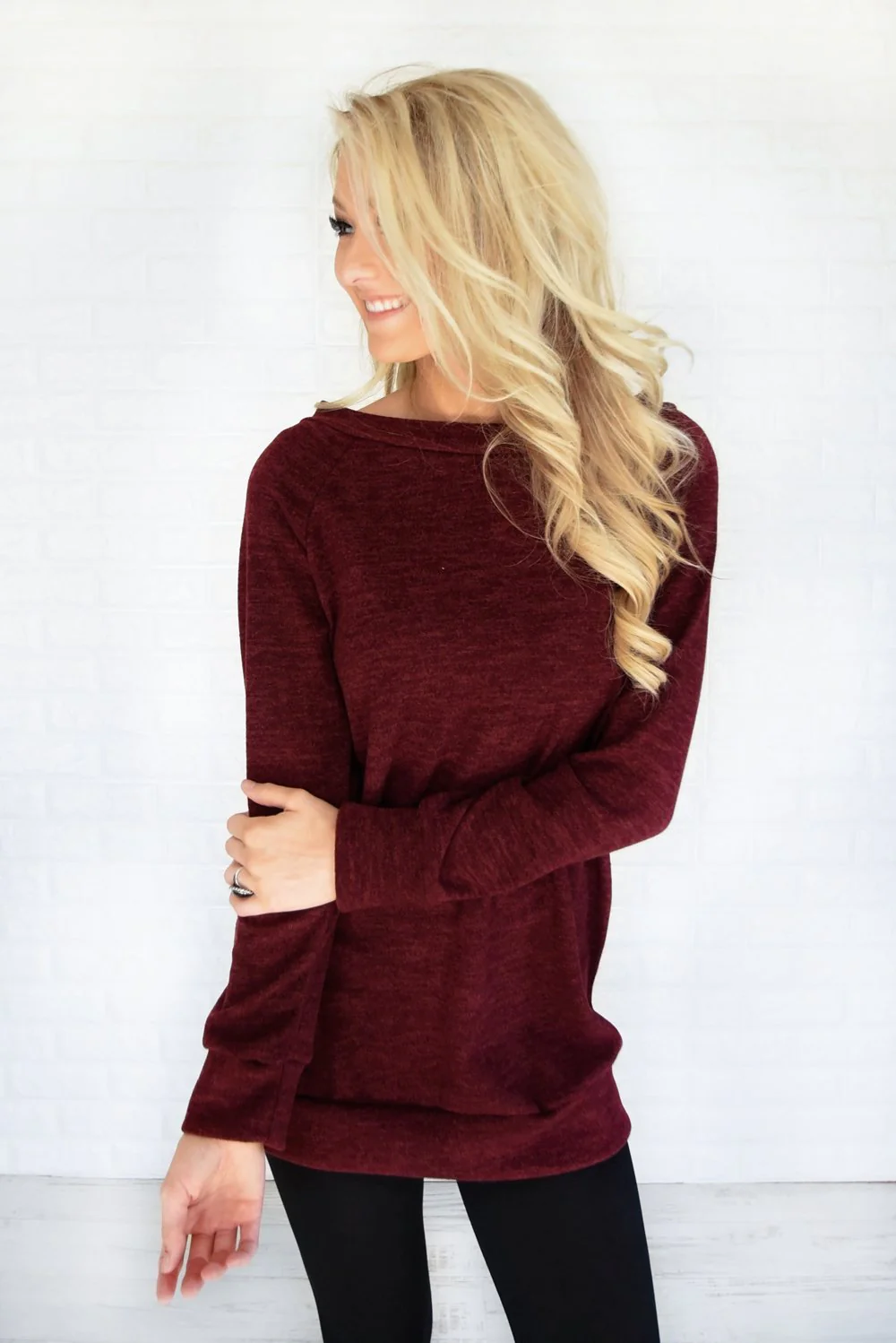 Forever Cozy Tunic Top ~ Burgundy - Image 3