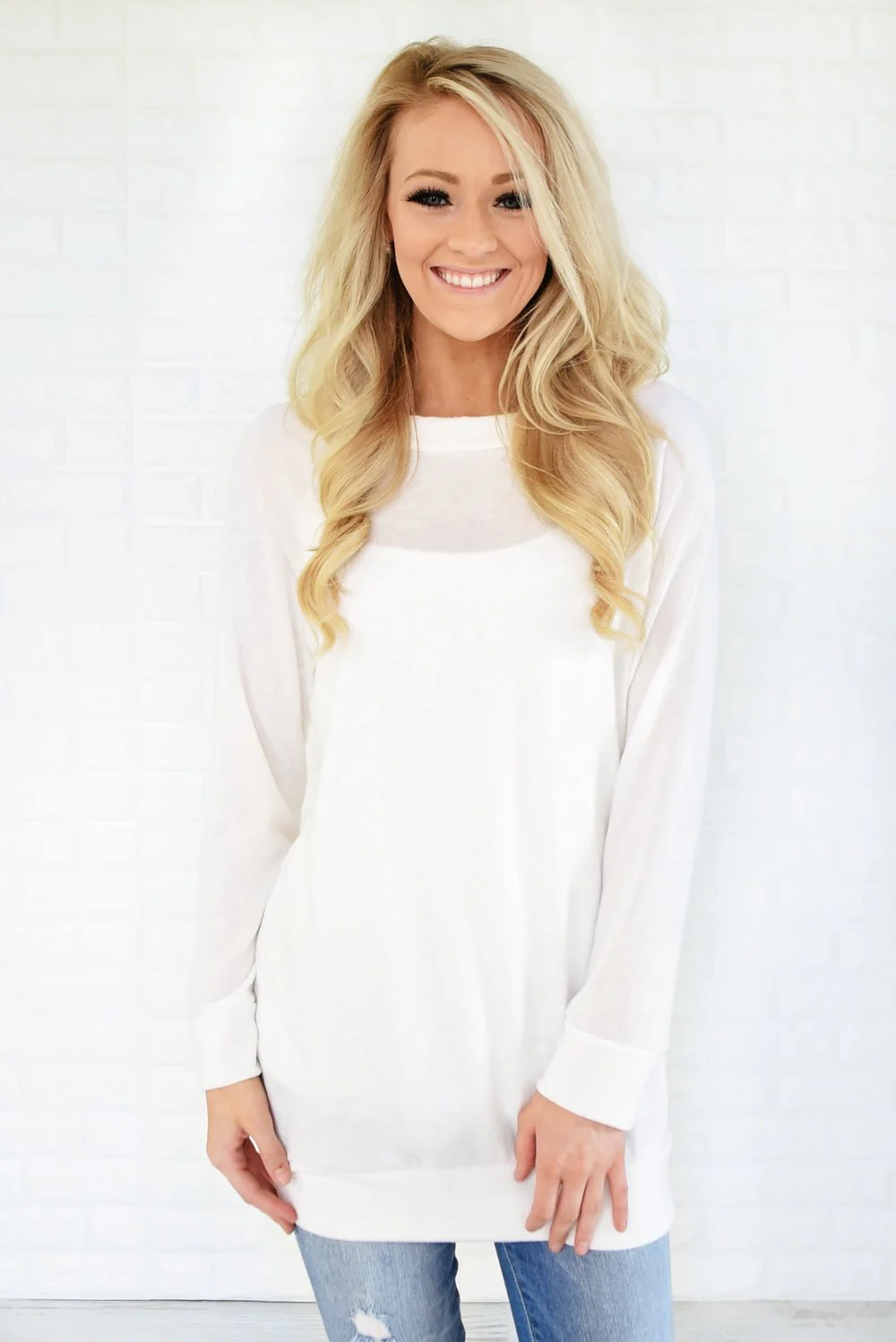 Forever Cozy Tunic Top ~ White - Image 2