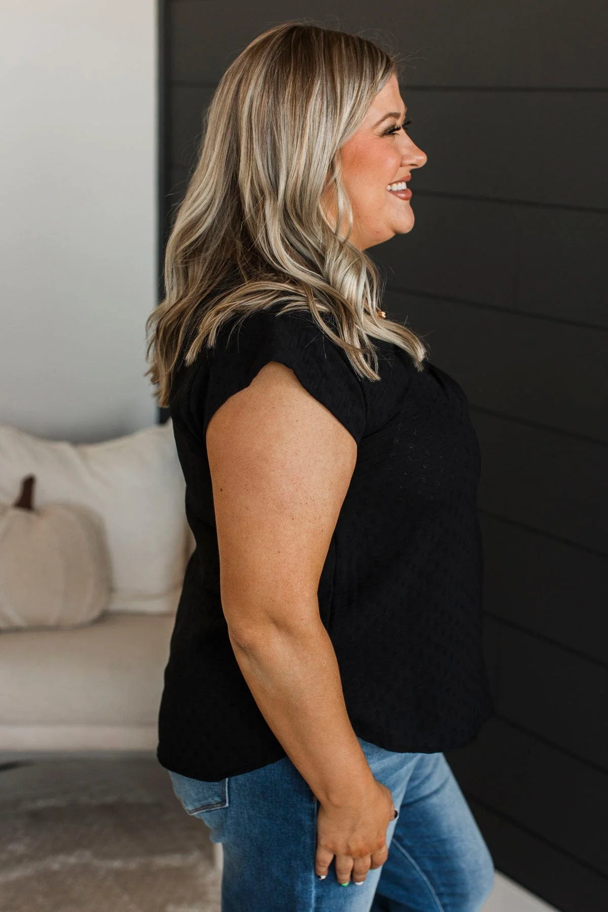 Forever Crush Cap Sleeve Top- Black - Image 5