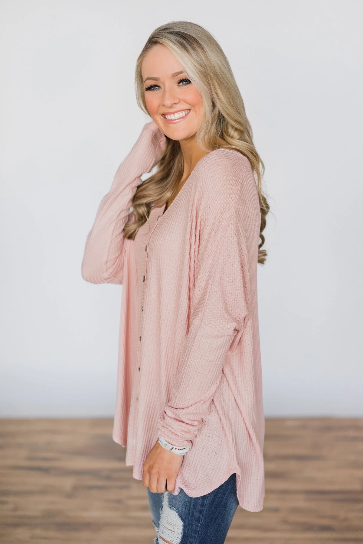 Forever Enough Button Top- Blush - Image 5