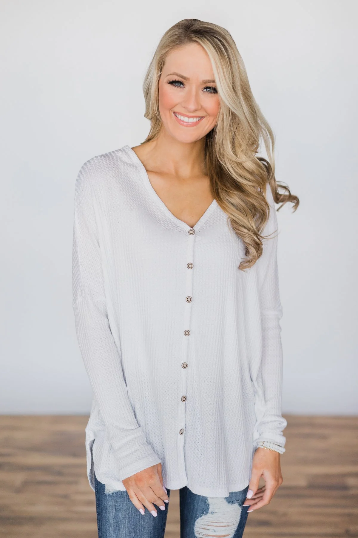 Forever Enough White Button Top - Image 3