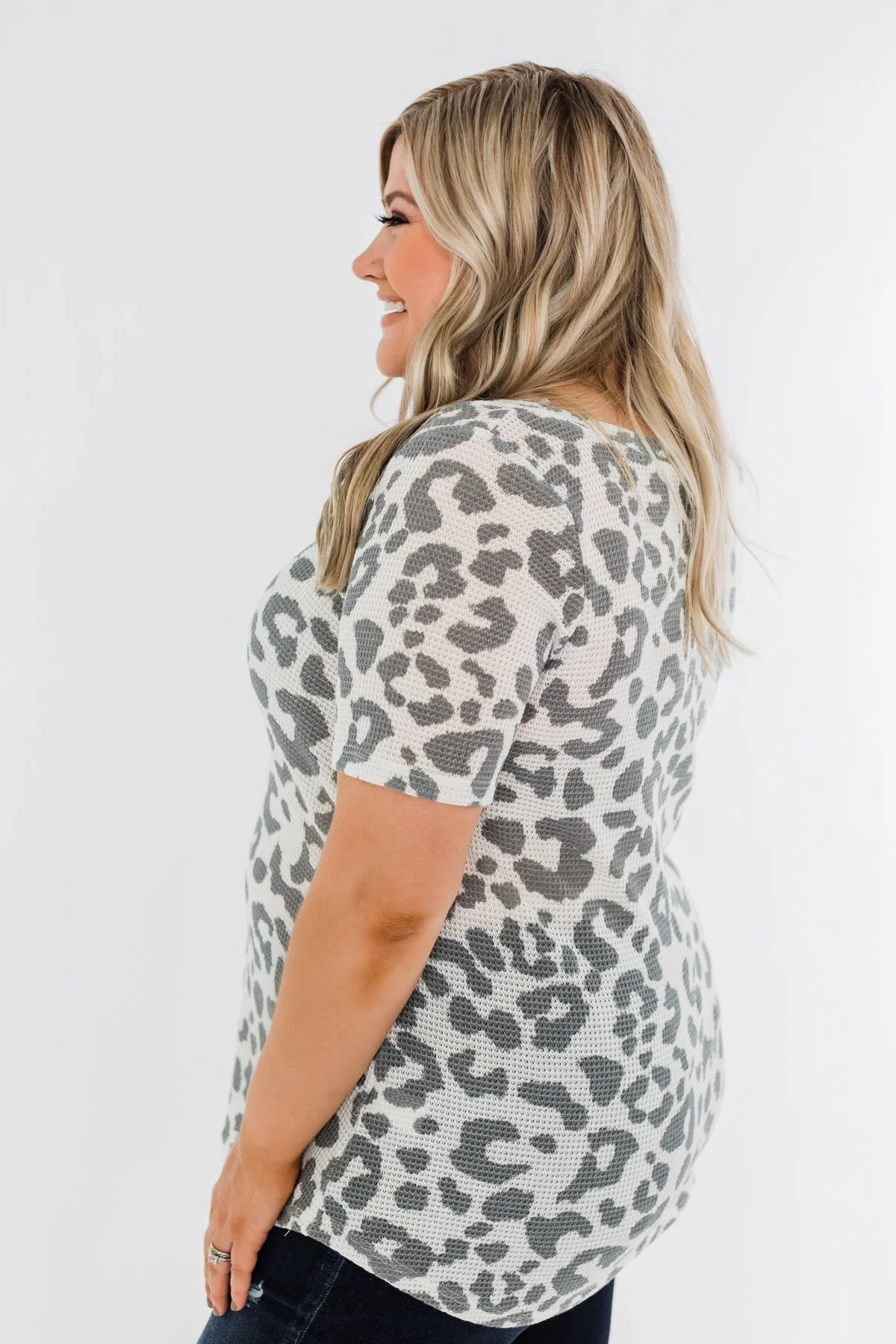 Forever Fierce Leopard Knit Top- Ivory & Grey - Image 8