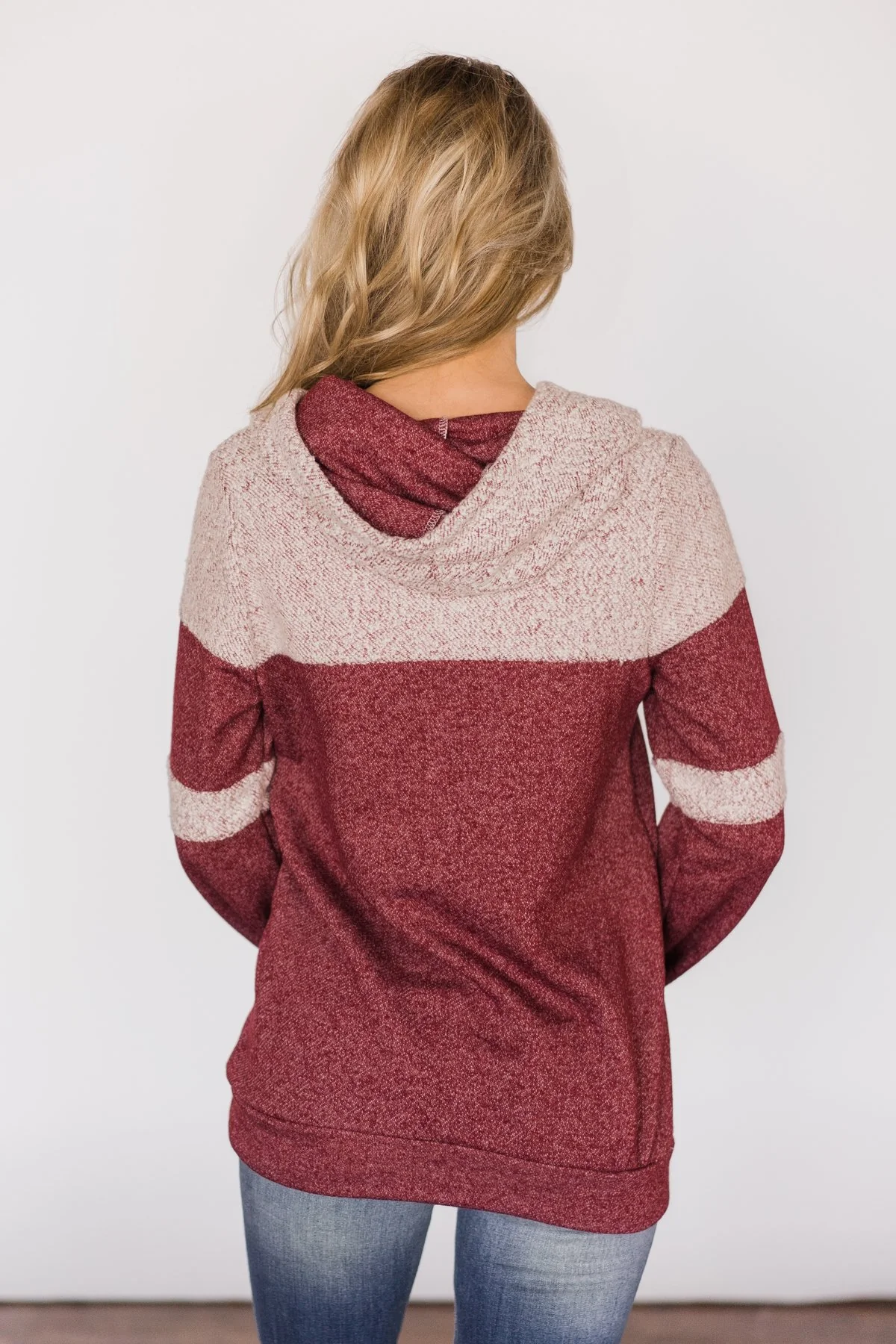 Forever Fuzzy Lightweight Hoodie - Maroon - Image 6