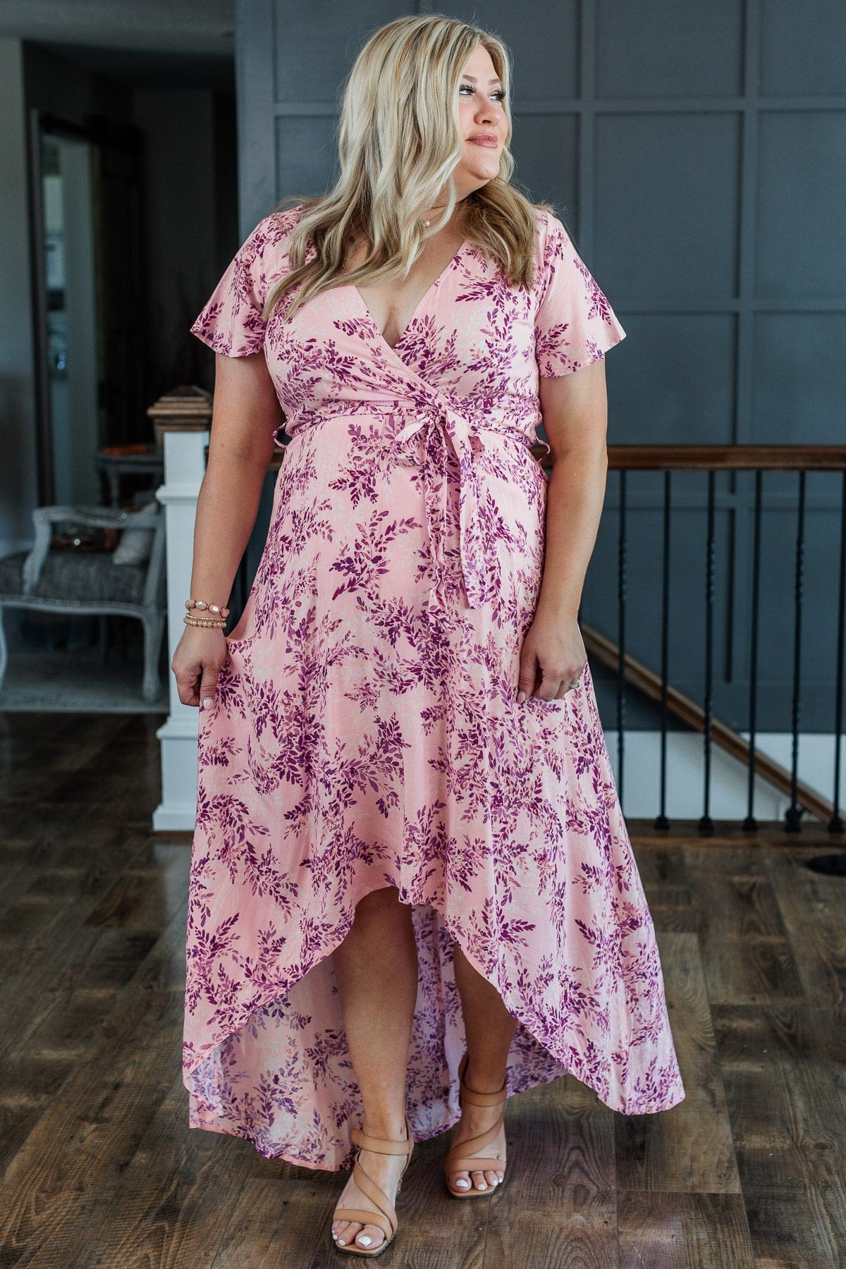 Forever Mine Hi-Low Dress- Light Pink - Image 4